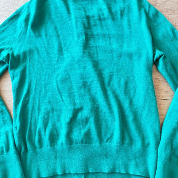 J CREW COTTON CARDIGAN TOP SWEATER GOLD BUTTONS S GREEN - Picture 8 of 8